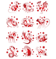 chinese horoscope animals set for design vector image vector image