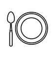 dish and spoon isolated icon vector image