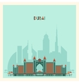 dubai city skyline silhouette flat trendy design vector image vector image