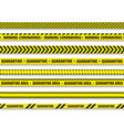quarantine zone warning tape novel coronavirus vector image vector image