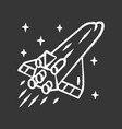 spaceship chalk icon flying spacecraft aerospace vector image
