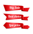 sale red ribbon banners with text vector image
