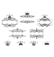 retro frames set with royal crowns vector image