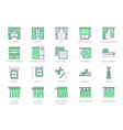 curtains line icons include vector image vector image