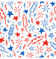 hand drawn doodles fourth of july i vector image