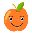 smiling apricot cute cartoon fruit happy vector image vector image