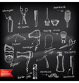barber shop labels icons vector image
