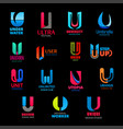 company name university and business letters u vector image vector image