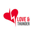 heart or love amp thunder typography symbol logo vector image