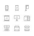 set line icons outdoor advertising vector image