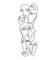 continuous hand drawing style art vector image