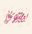 feminism slogan in vintage style girl power vector image vector image