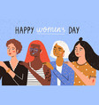greeting card template with happy women s day wish vector image vector image