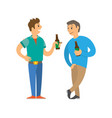 men holding bottle beer disco club vector image