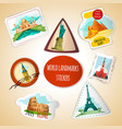 world landmarks stickers vector image