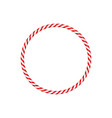 christmas candy cane circle frame with red vector image vector image