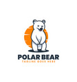 logo polar bear mascot cartoon style vector image vector image
