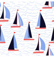 sail boats and waves repeat nautical print vector image vector image