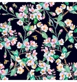 spring patternflowering branches and bees vector image