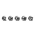 12 24 36 48 and 72 hours order vector image vector image