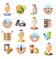 acne flat icon set vector image vector image