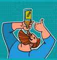 bearded man drinking a bottle beer vector image vector image