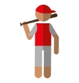 character player baseball with bat red cap vector image