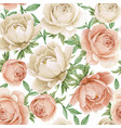 floral watercolor seamless pattern elegant peonies vector image vector image