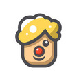 happy clown face icon cartoon vector image