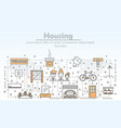 thin line art housing poster banner vector image