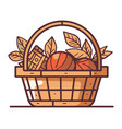 fresh organic vegetables in a cute basket vector image