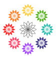 lotus flower colorful icon vector image