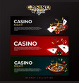 set banner collection casino night vector image vector image