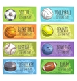 team sport banners with balls vector image