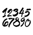 set of calligraphic acrylic or ink numbers vector image