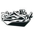 silhouette french fries chips fast food vector image vector image