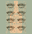 typographic retro grunge whiskey party poster vector image