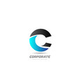 blue black alphabet letter c logo icon design vector image