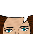 girl face with blank speech bubble for text vector image vector image