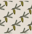sitka spruce branch seamless pattern vector image