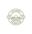 village home with fied farm badge vintage logo vector image vector image