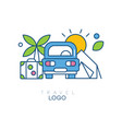 creative hobby logo template for travel blog vector image