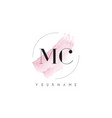 mc m c watercolor letter logo design vector image
