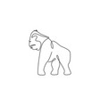 one continuous line drawing gorilla vector image