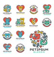 pet cat and dog domestic insignia vector image vector image