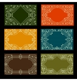 set of visit card designs with ornate frames vector image vector image
