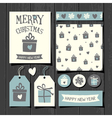 christmas templates retro paper collection vector image