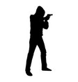 man in the hood with gun concept danger short arm vector image