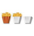 potatoes french fries in paper box isolated vector image