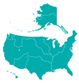 terrestrial map of usa vector image